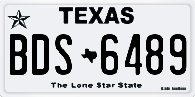 TX license plate BDS6489