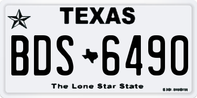 TX license plate BDS6490