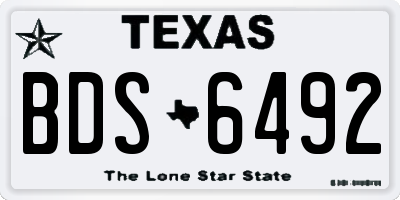 TX license plate BDS6492