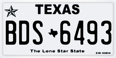 TX license plate BDS6493