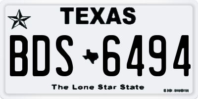 TX license plate BDS6494