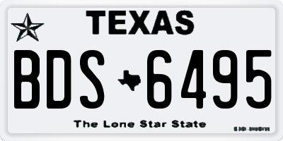 TX license plate BDS6495