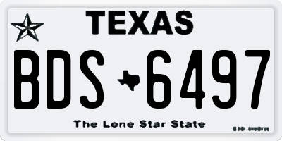 TX license plate BDS6497