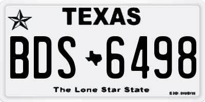 TX license plate BDS6498