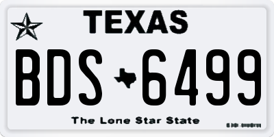 TX license plate BDS6499