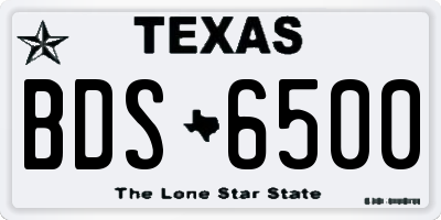 TX license plate BDS6500