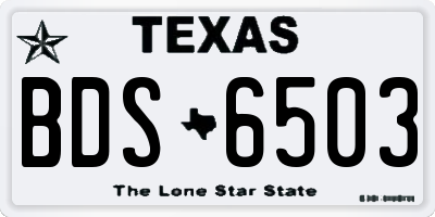 TX license plate BDS6503