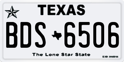 TX license plate BDS6506