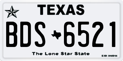 TX license plate BDS6521