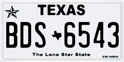 TX license plate BDS6543