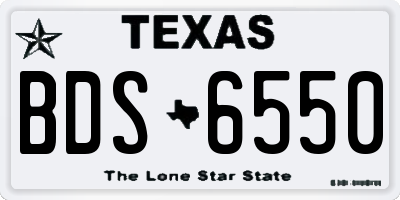 TX license plate BDS6550