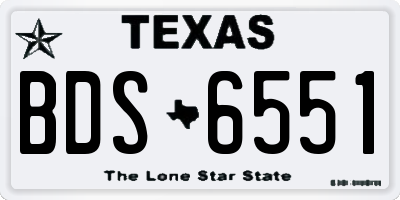 TX license plate BDS6551