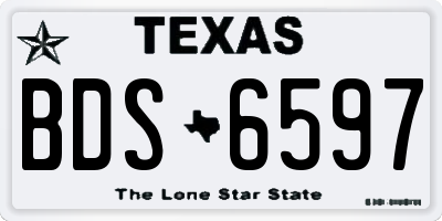 TX license plate BDS6597