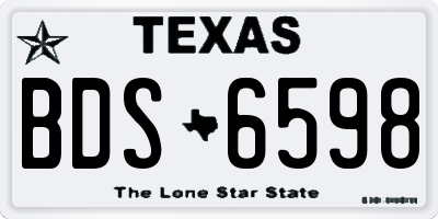 TX license plate BDS6598