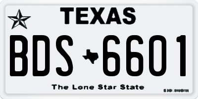 TX license plate BDS6601