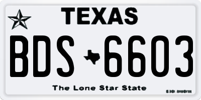 TX license plate BDS6603
