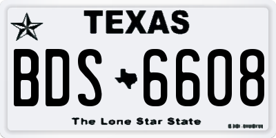 TX license plate BDS6608