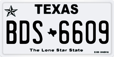 TX license plate BDS6609