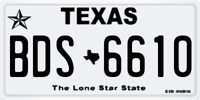 TX license plate BDS6610