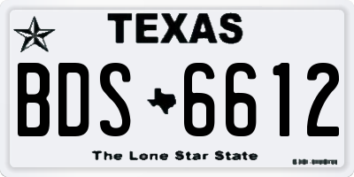 TX license plate BDS6612