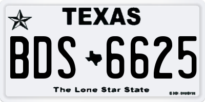 TX license plate BDS6625