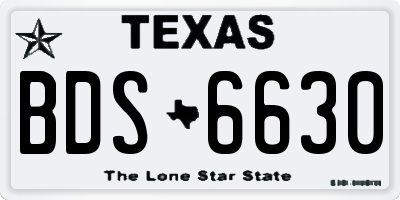 TX license plate BDS6630