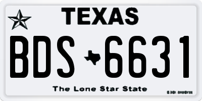 TX license plate BDS6631
