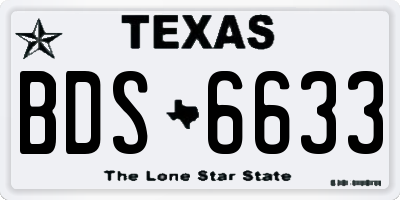 TX license plate BDS6633