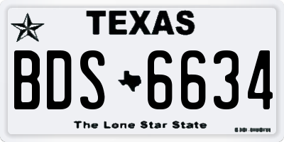 TX license plate BDS6634