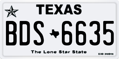 TX license plate BDS6635