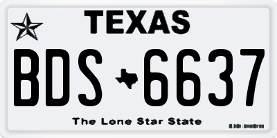 TX license plate BDS6637