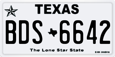 TX license plate BDS6642
