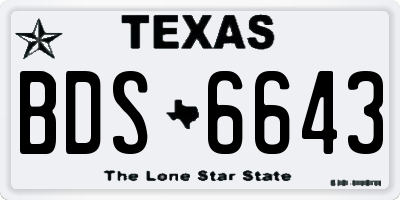 TX license plate BDS6643