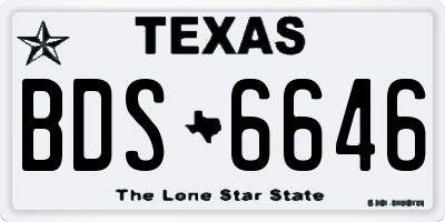 TX license plate BDS6646