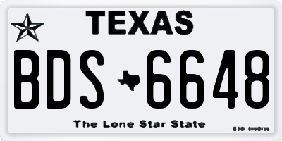 TX license plate BDS6648