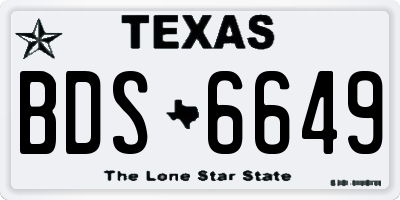 TX license plate BDS6649