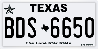 TX license plate BDS6650