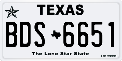 TX license plate BDS6651