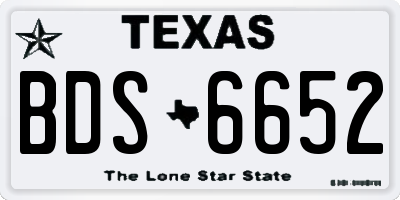TX license plate BDS6652