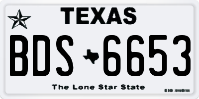 TX license plate BDS6653