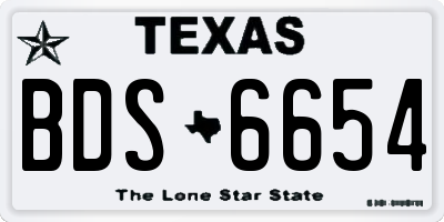 TX license plate BDS6654