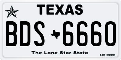 TX license plate BDS6660