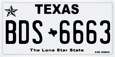 TX license plate BDS6663