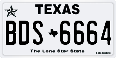 TX license plate BDS6664
