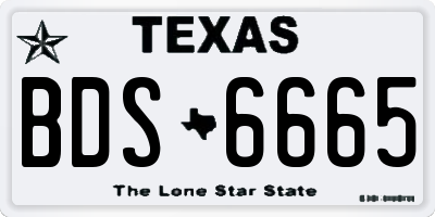 TX license plate BDS6665