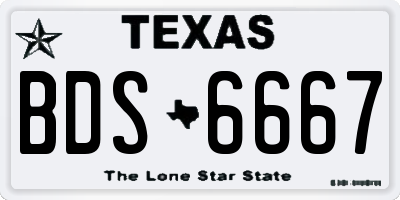 TX license plate BDS6667