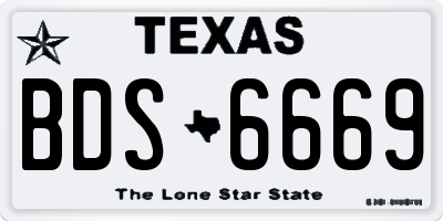 TX license plate BDS6669