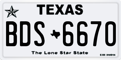 TX license plate BDS6670