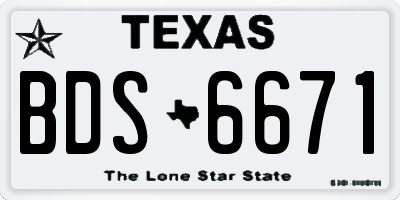 TX license plate BDS6671