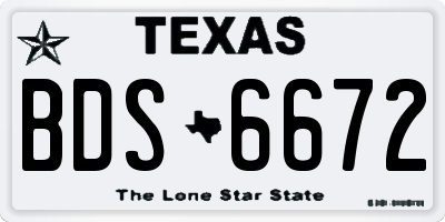 TX license plate BDS6672